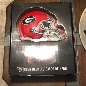 Georgia Bulldog Neon Helmet with stand